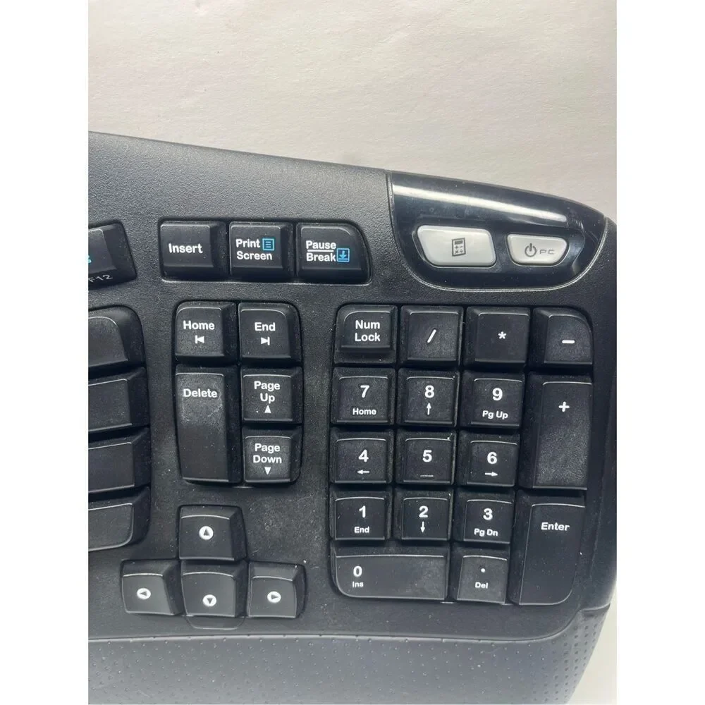 Logitech Wireless Wave K350 Keyboard - No USB Receiver Dongle Ergonomic Black